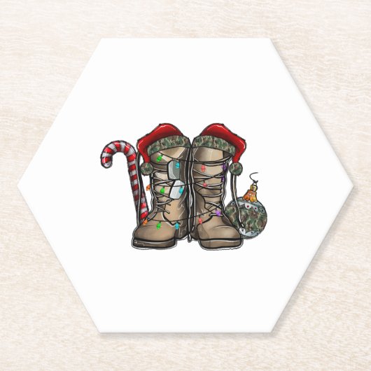 Leger Kerstmis Kartonnen Onderzetters (Voorkant)