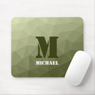 Leger lichtgroen geometrisch meshpatroon Monogram Muismat