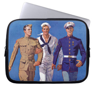 Leger, Marine & Marine Laptop Sleeve