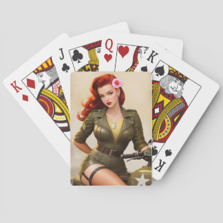 Leger Motorcycle Pinup Speelkaarten