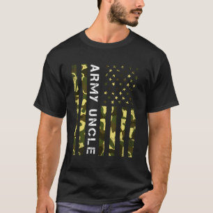 Leger Oom Camou USA Amerikaanse vlag Familie Veter T-shirt