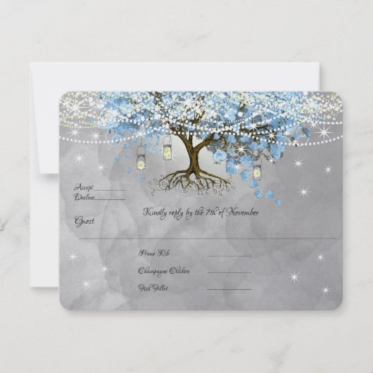 Léger pâle Dusty Bleu Coeur Leaf Forêt Rsvp (Devant)