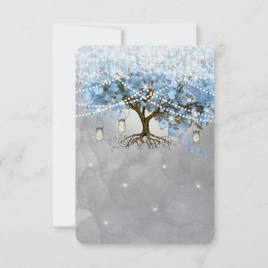 Léger pâle Dusty Bleu Coeur Leaf Forêt Rsvp (Dos)