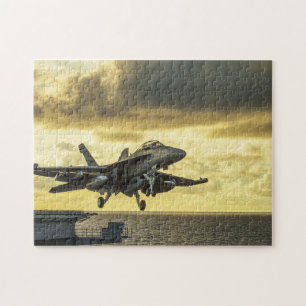 Leger Puzzelstukken van een opstijgende straaljage Legpuzzel