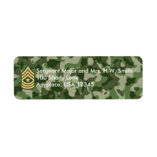 Leger sergeant-majoor Camoflage - Adres label