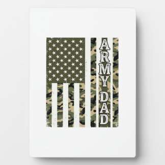 Leger Vader Camo Amerikaanse Vlag Vintage Shirt On Fotoplaat