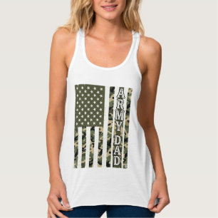Leger Vader Camo Amerikaanse Vlag Vintage T-shirt