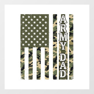 Leger Vader Camo Amerikaanse Vlag Vintage T-shirt  Raamsticker
