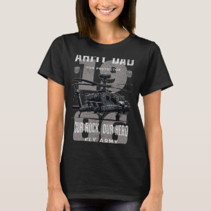 Leger Vader Vader Militaire Vaderdag Apache Helico T-shirt