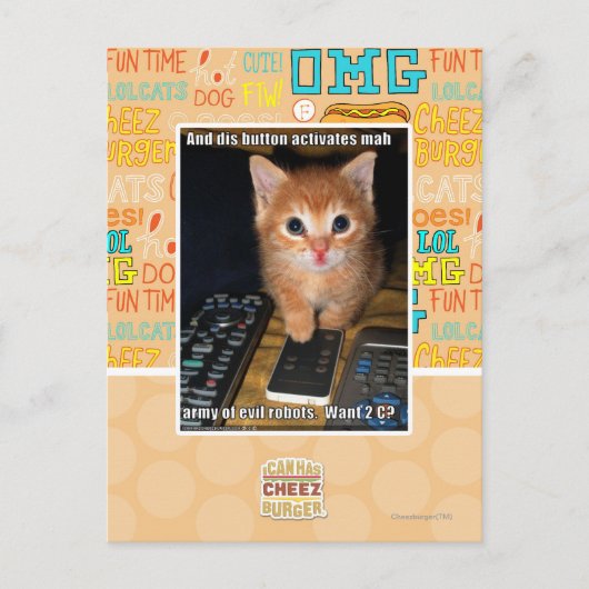 Leger van boze robots briefkaart (Voorkant)