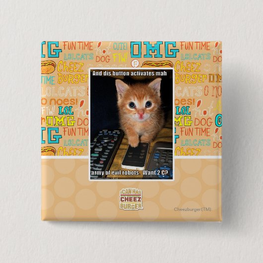 Leger van boze robots vierkante button 5,1 cm (Voorkant)