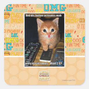 Leger van boze robots vierkante sticker