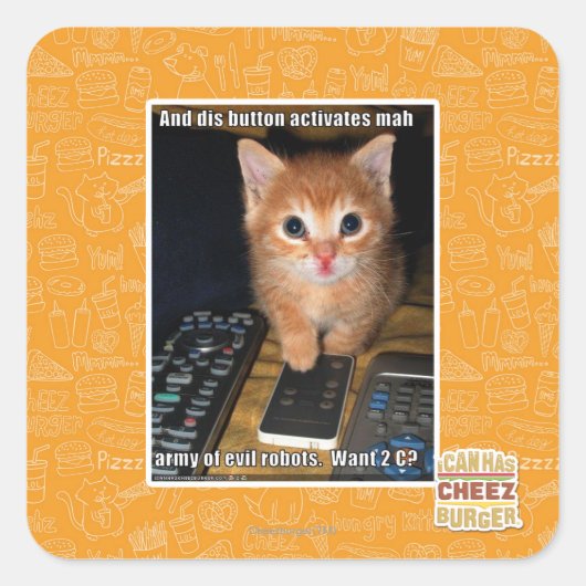 Leger van boze robots vierkante sticker (Voorkant)