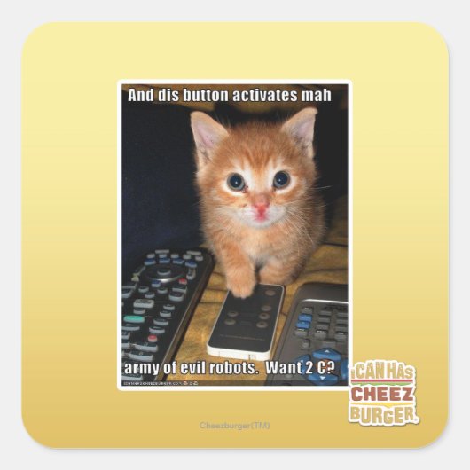 Leger van boze robots vierkante sticker (Voorkant)