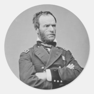 Leger van de Unie William Tecumseh Sherman Ronde Sticker