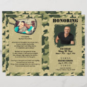 Leger Vermoeidheid Thema Militair Memorial Program (Voorkant / Achterkant)