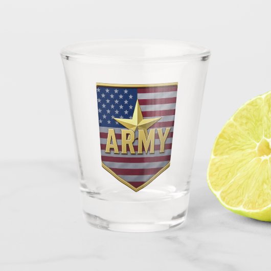 Leger Vlag Schild Shot Glas (Voorkant)