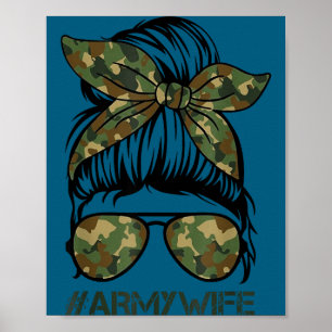 Leger Vrouw Onofficiële Knot Veteraan Illustratie Poster