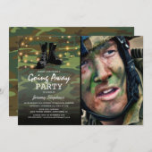 Leger wegvliegende fotoparty kaart (Voorkant / Achterkant)