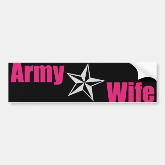 Leger Wife Star-Bumpersticker Bumpersticker (Voorkant)