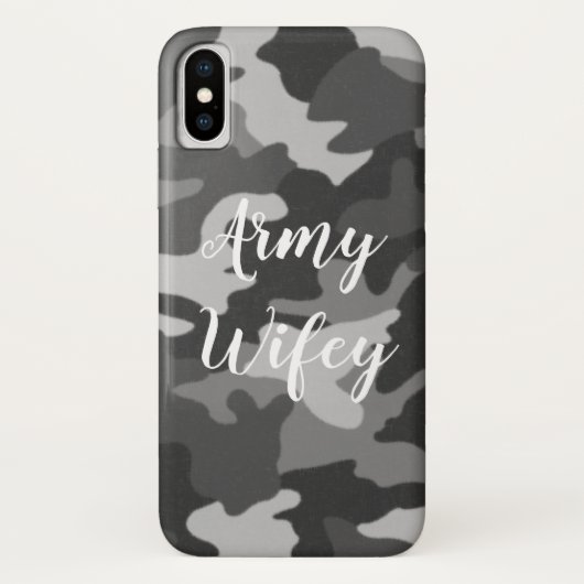 Leger Wifey Winter Gray Camo iPhone Case (Achterkant)