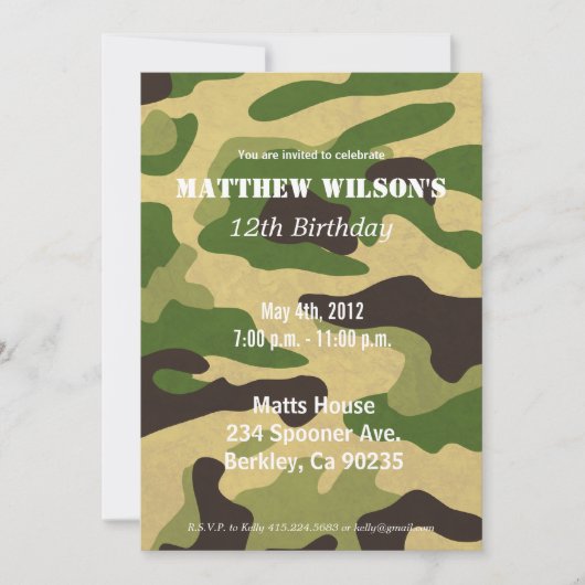 Legercamoflage Kaart (Voorkant)