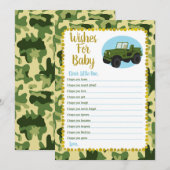 Legercampagne wil Baby shower spelen Kaart (Voorkant / Achterkant)