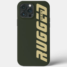 legergroen en goud RUGGED GEEK iPhone 13 Pro Max Hoesje