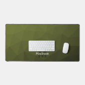 Legergroen geometrisch maaspatroon monogram bureaumat (Keyboard & Muis)