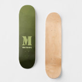 Legergroen olijf geometrisch maaspatroon Monogram Skateboard (Voorkant)