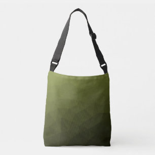 Legergroen olijfgradiënt geometrisch maaspatroon crossbody tas