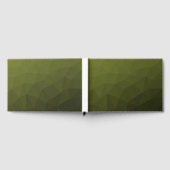 Legergroen olijfgradiënt geometrisch maaspatroon gastenboek (Volledig)