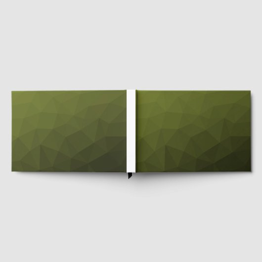 Legergroen olijfgradiënt geometrisch maaspatroon gastenboek (Volledig)