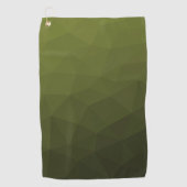 Legergroen olijfgradiënt geometrisch maaspatroon golfhanddoek (Voorkant)
