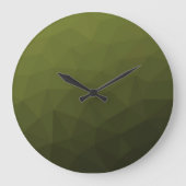 Legergroen olijfgradiënt geometrisch maaspatroon grote klok (Voorkant)