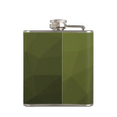 Legergroen olijfgradiënt geometrisch maaspatroon heupfles (Achterkant)