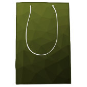 Legergroen olijfgradiënt geometrisch maaspatroon medium cadeauzakje (Voorkant)