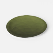 Legergroen olijfgradiënt geometrisch maaspatroon papieren bordje (Gekanteld)