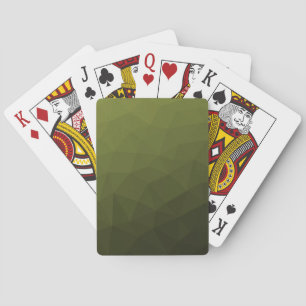 Legergroen olijfgradiënt geometrisch maaspatroon pokerkaarten
