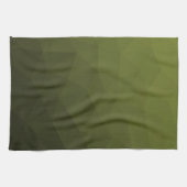 Legergroen olijfgradiënt geometrisch maaspatroon theedoek (Horizontaal)