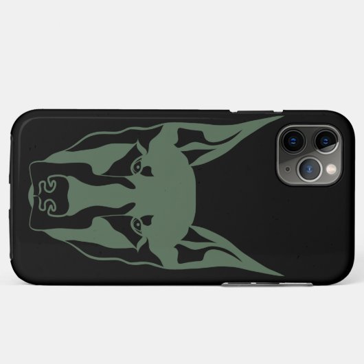 Legergroene Doberman Case-Mate iPhone Case (Achterkant (horizontaal))