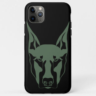 Legergroene Doberman  iPhone 11 Pro Max Hoesje