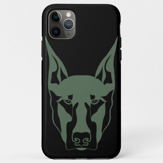Legergroene Doberman  Case-Mate iPhone Case (Achterkant)
