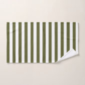 Legergroene en witte strepen bad handdoek (Handdoek)