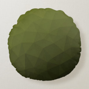 Legergroene olijf gradiënt geometrisch mesh patroo rond kussen