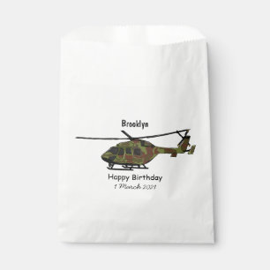 Legerhelikopter cartoon illustratie bedankzakje