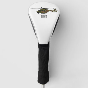 Legerhelikopter cartoon illustratie golfheadcover