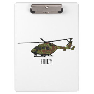 Legerhelikopter cartoon illustratie klembord