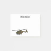 Legerhelikopter cartoon illustratie post-it® notes (Voorkant)