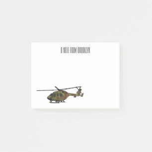 Legerhelikopter cartoon illustratie post-it® notes